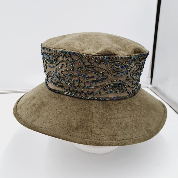 Whittall & Shon Womens Hat Green Fancy Tea Party Brim High Crown main image 8